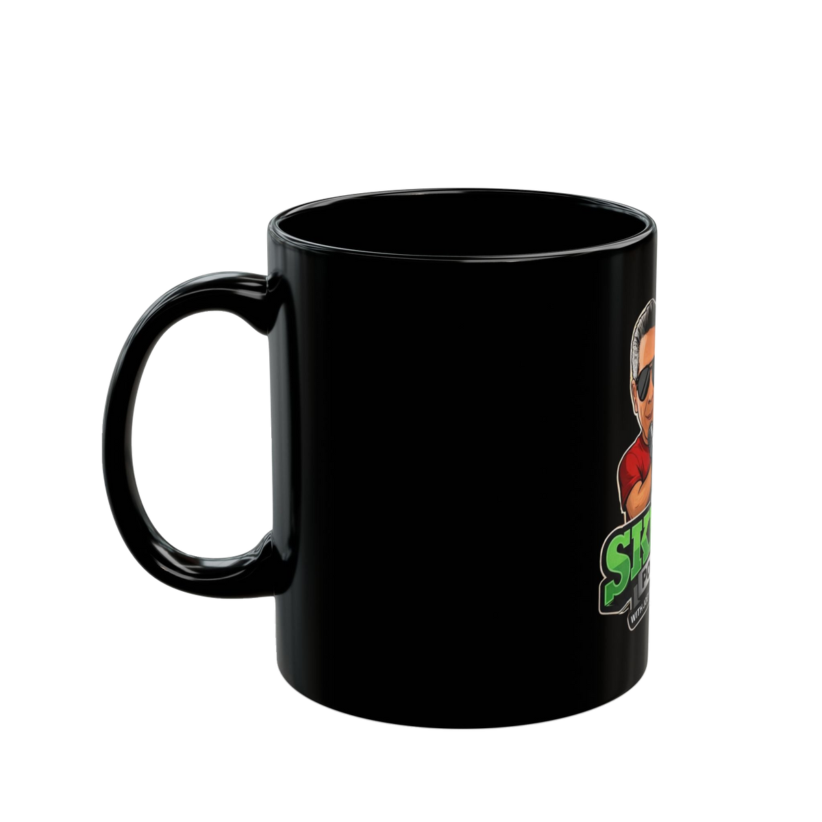 The Skinny Podcast black coffee mug, South Philly streetwear