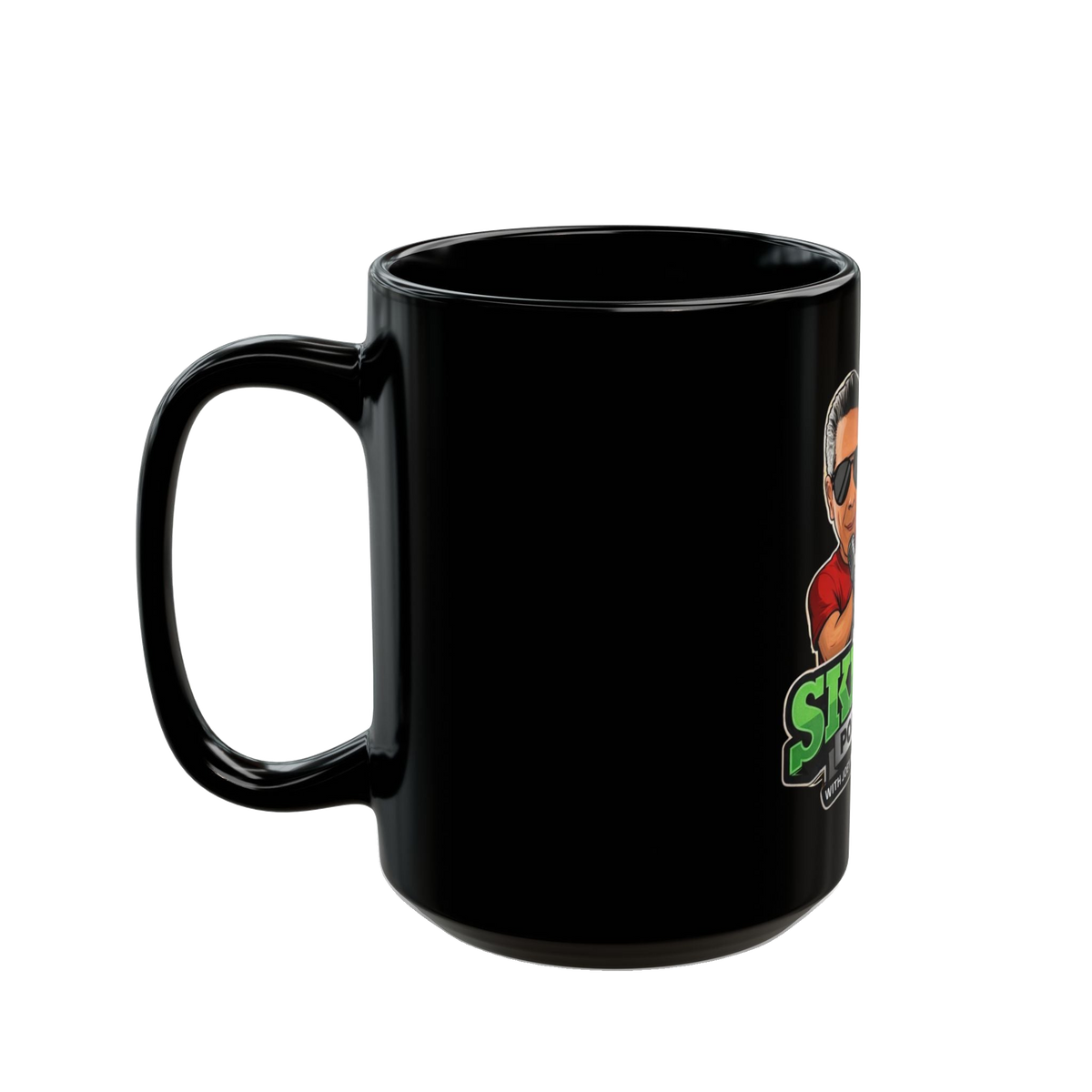 The Skinny Podcast black coffee mug, gallery photo 7, The Skinny with Joey Merlino podcast merch