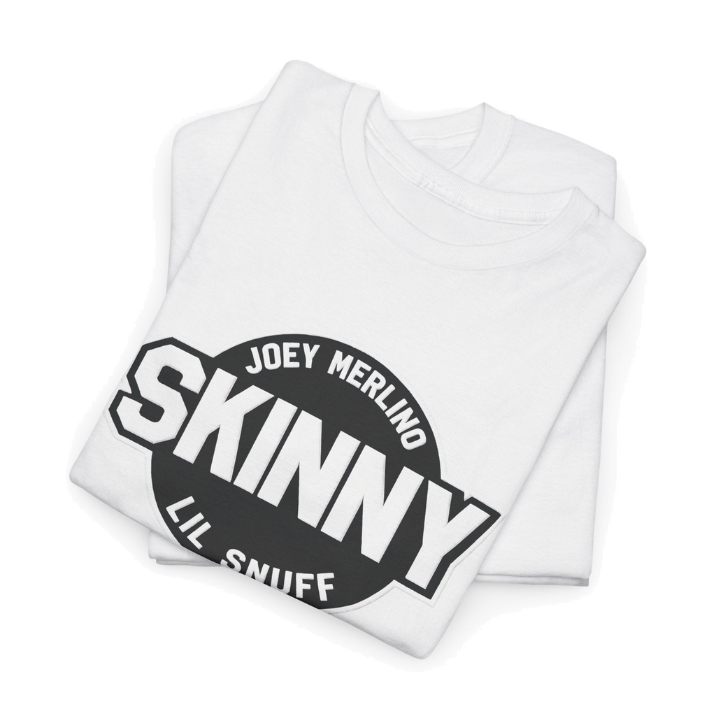 Skinny logo Joey Merlino & Lil Snuff tee, The Skinny with Joey Merlino podcast merch
