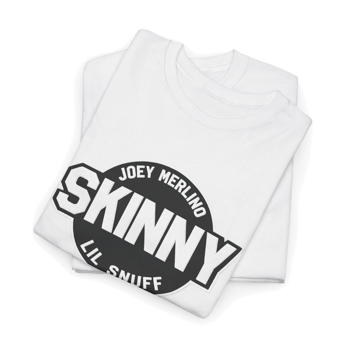 Skinny logo Joey Merlino & Lil Snuff tee, The Skinny with Joey Merlino podcast merch