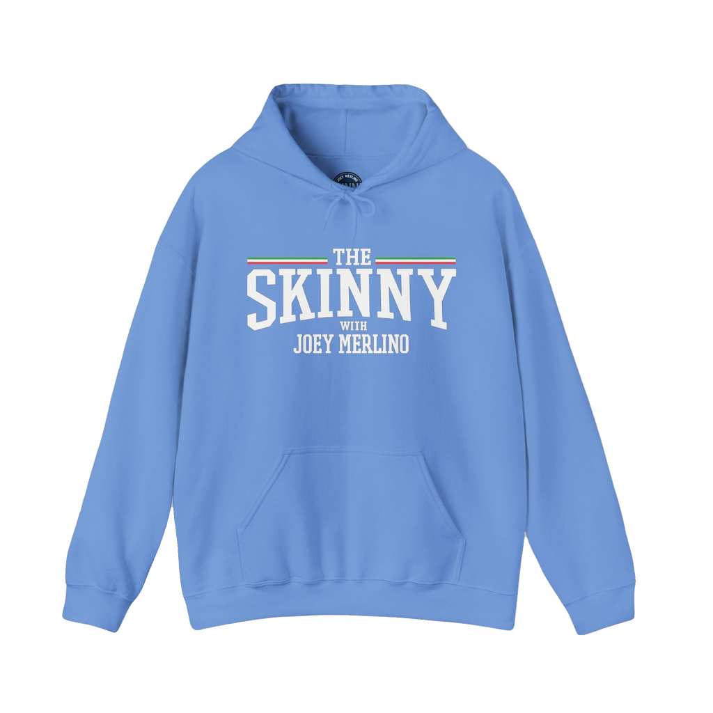 The Skinny Podcast fleece hoodie in carolina blue, South Philly streetwear