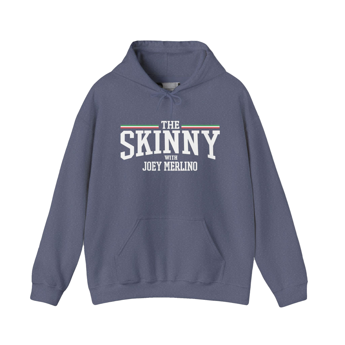 The Skinny Podcast fleece hoodie in heather navy, Philadelphia streetwear