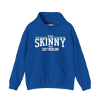 The Skinny Podcast fleece hoodie in royal blue, Philly culture apparel