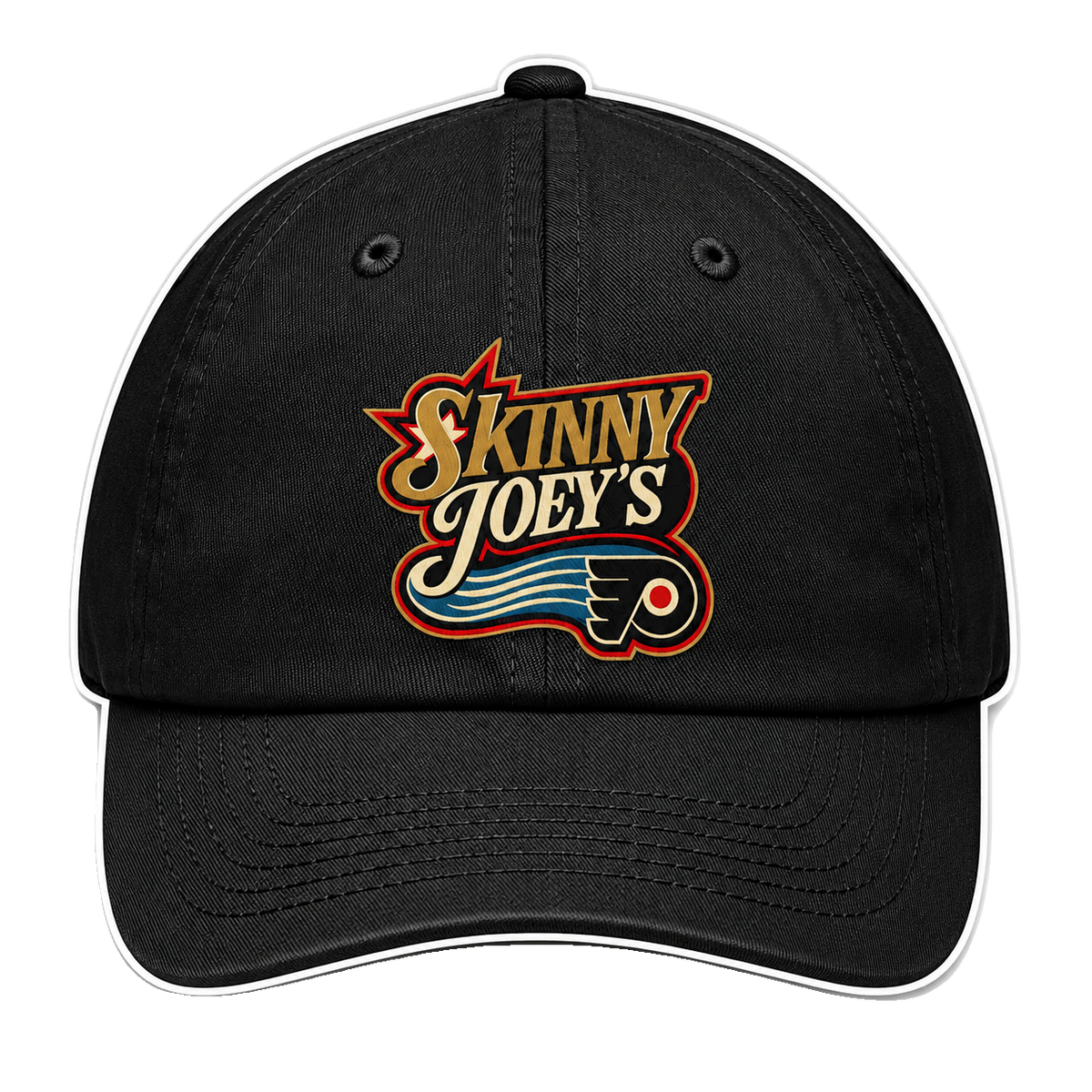 Philly Hockey classic dad hat in black, The Skinny with Joey Merlino podcast merch