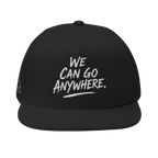 We Can Go Anywhere embroidered snapback in black, Skinny Joey's Cheesesteaks apparel