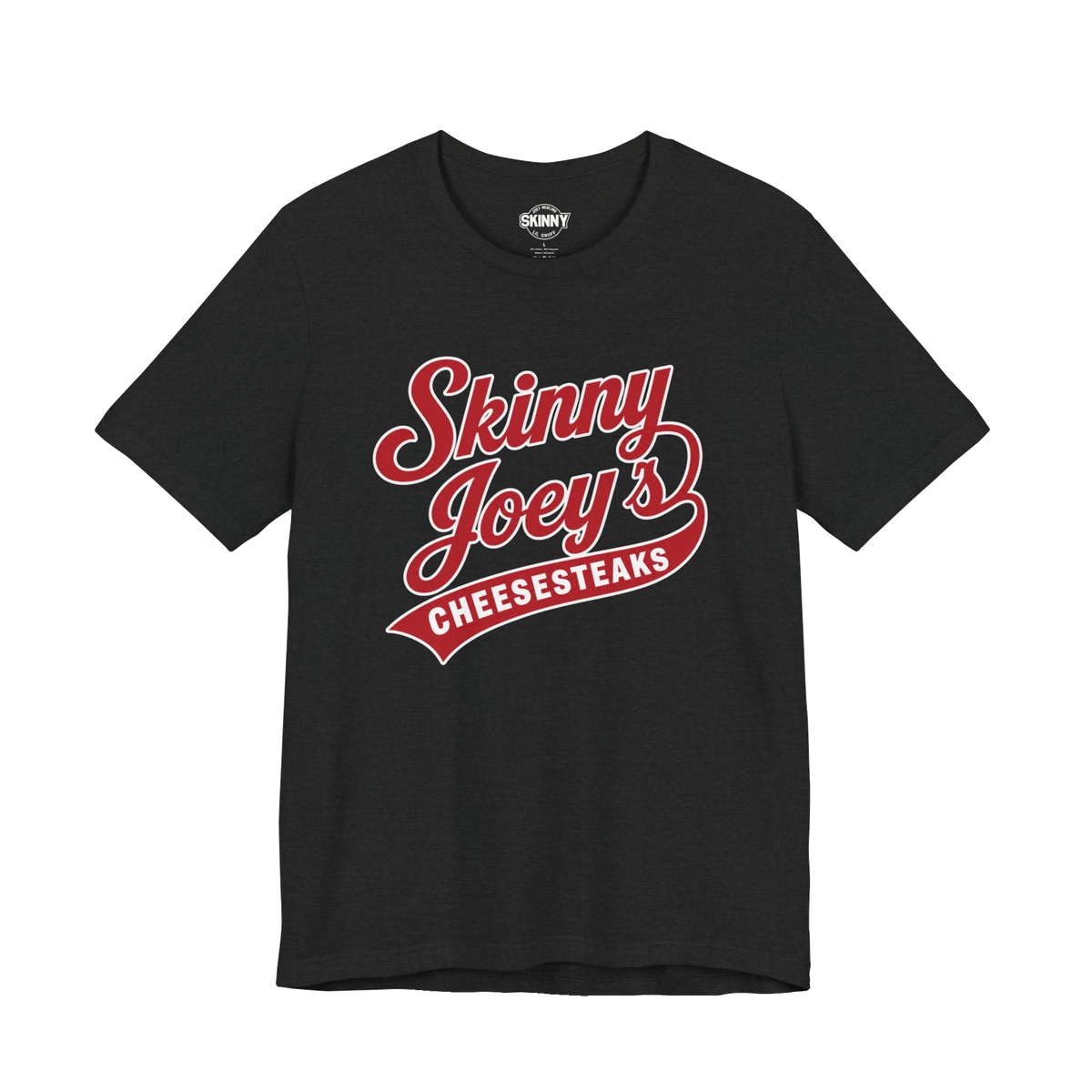 Retro Diner logo graphic tee in solid black blend, Philadelphia streetwear