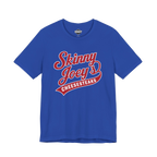 Retro Diner logo graphic tee in royal blue, The Skinny with Joey Merlino podcast merch