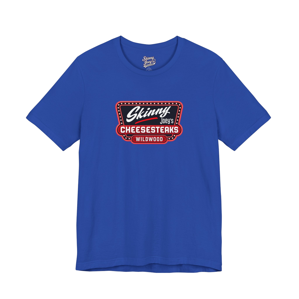Official Wildwood graphic tee in royal blue, Philadelphia streetwear