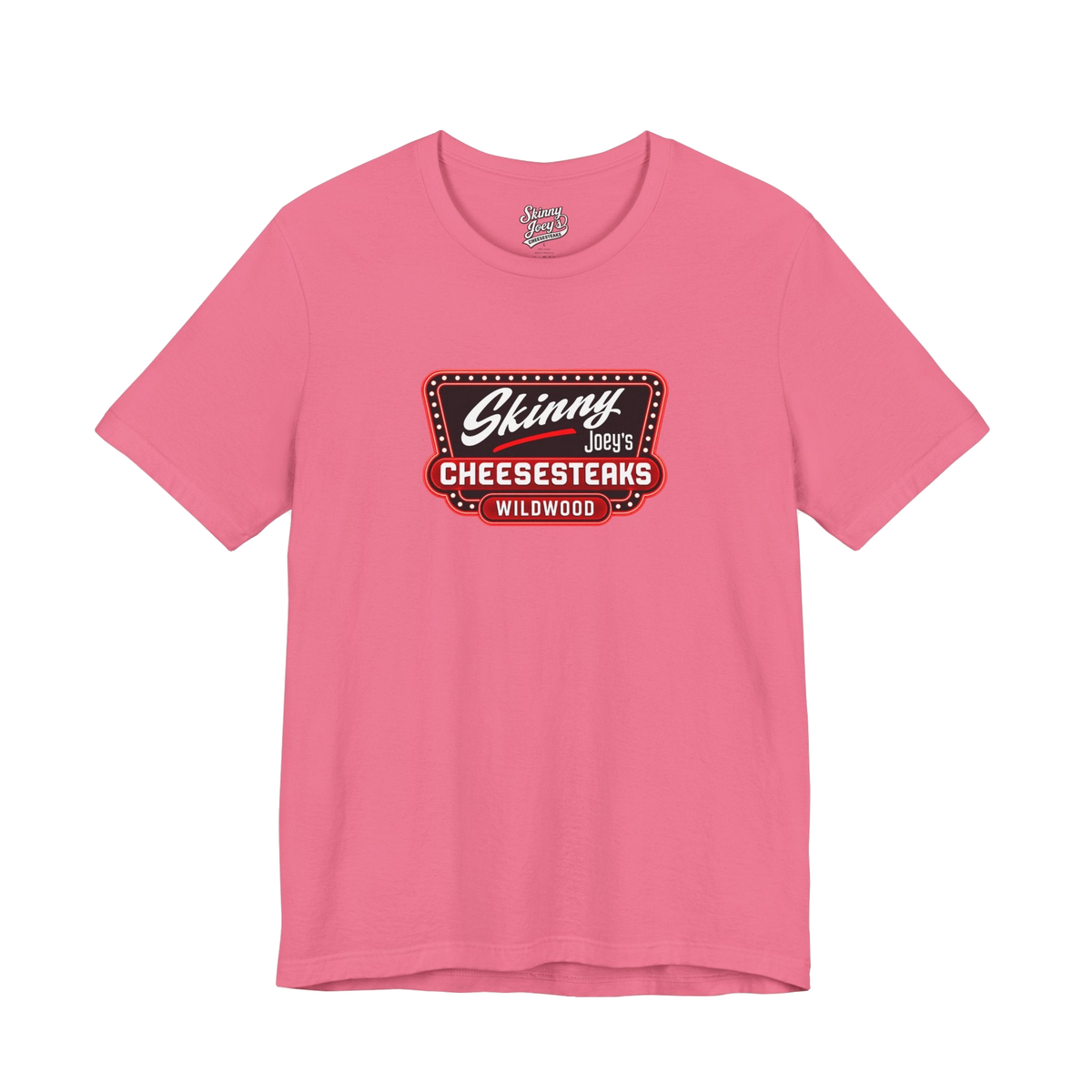 Official Wildwood graphic tee in charity pink, Philly culture apparel