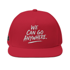 We Can Go Anywhere embroidered snapback, front view, The Skinny with Joey Merlino podcast merch