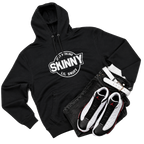 We Can Go Anywhere pullover hoodie in black, Skinny Joey's Cheesesteaks apparel