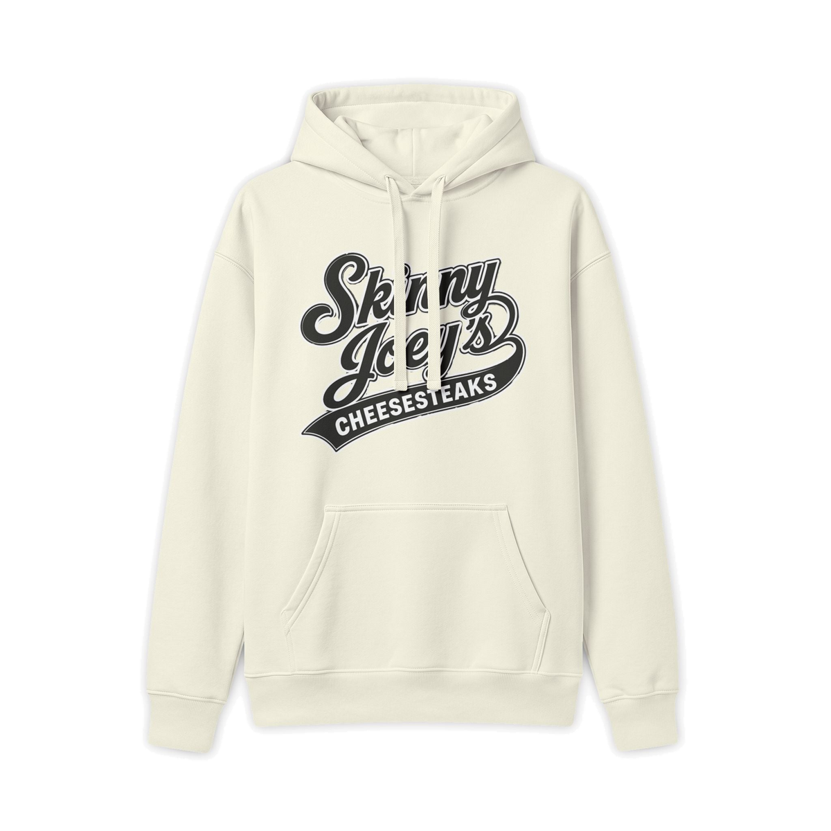 Philly Diner logo hooded sweatshirt in off white, Italian American pride apparel