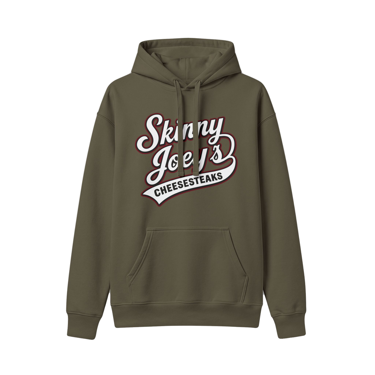 Philly Diner logo hooded sweatshirt in olive, The Skinny with Joey Merlino podcast merch
