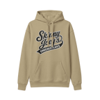 Philly Diner logo hooded sweatshirt in tan, Philly culture apparel