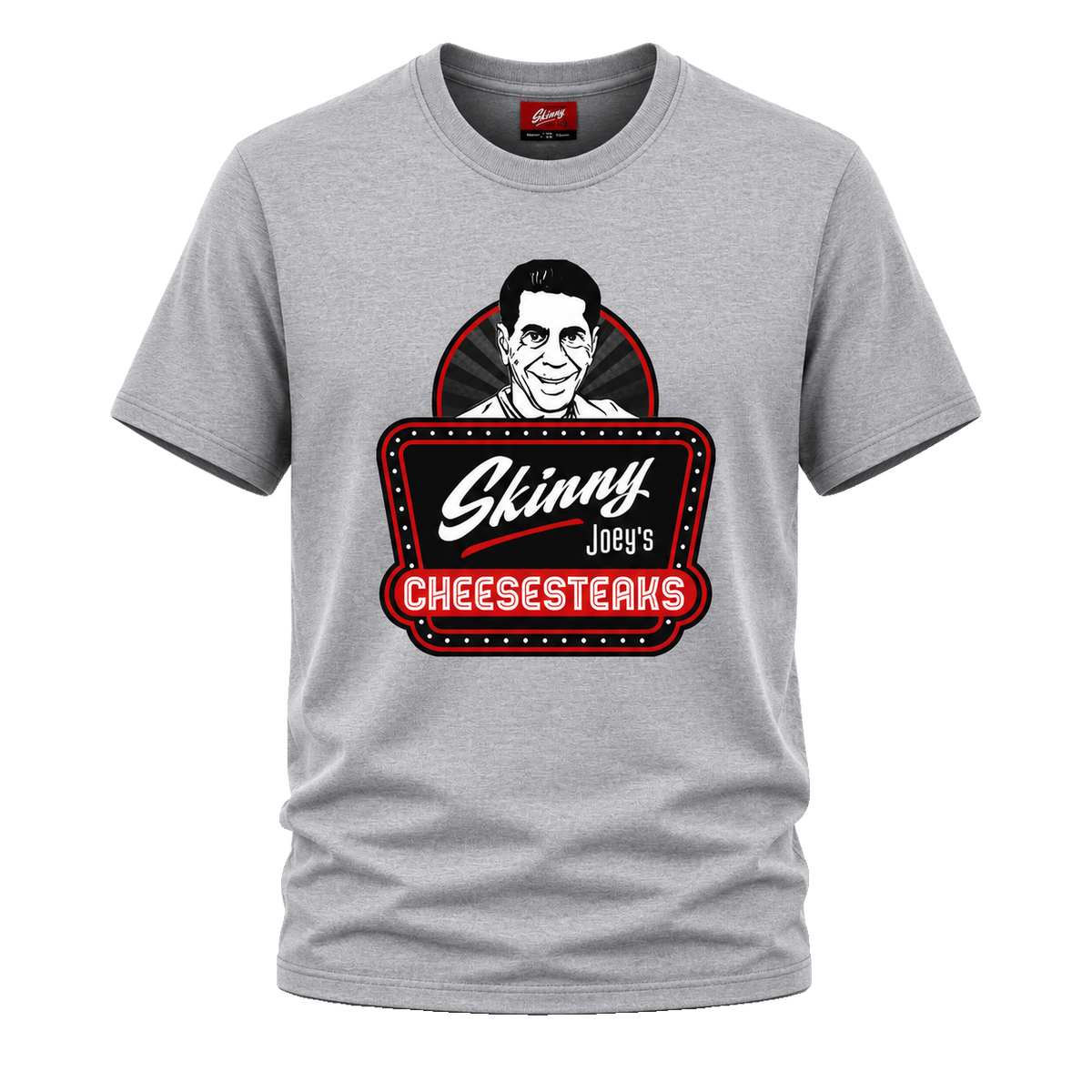Skinny Joey's Cheesesteaks graphic tee in sport grey, Skinny Joey's Cheesesteaks apparel