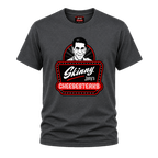 Skinny Joey's Cheesesteaks graphic tee in dark heather gray, Philly culture apparel