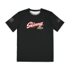 Skinny Joey's signature script athletic tee, main product photo, South Philly streetwear