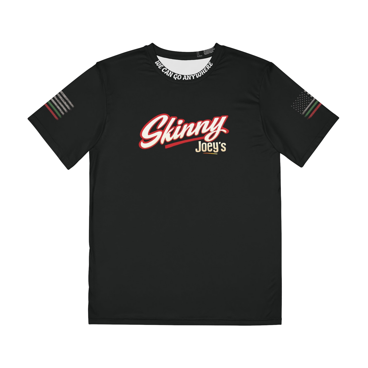 Skinny Joey's signature script athletic tee, main product photo, South Philly streetwear