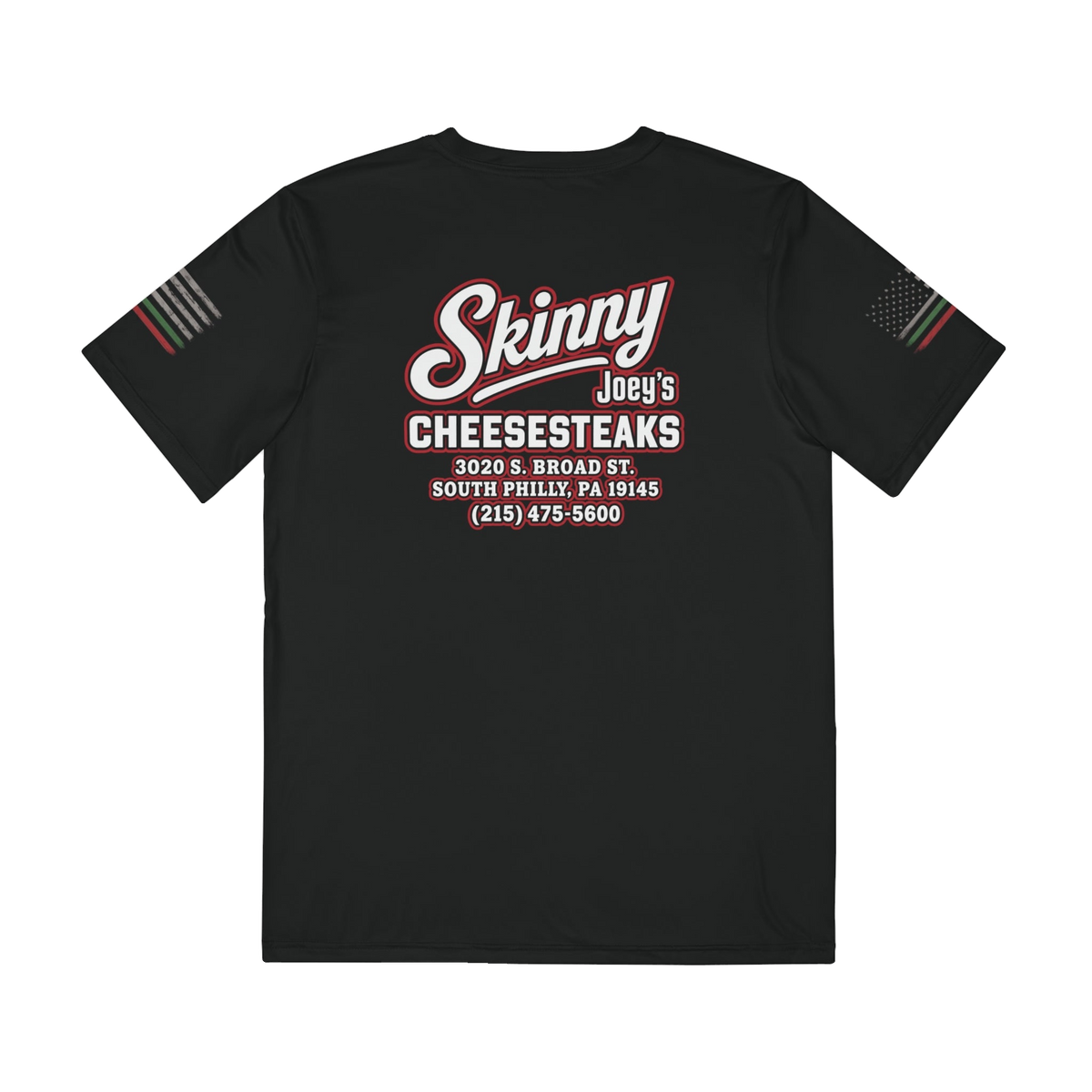 Skinny Joey's signature script athletic tee, Philadelphia streetwear
