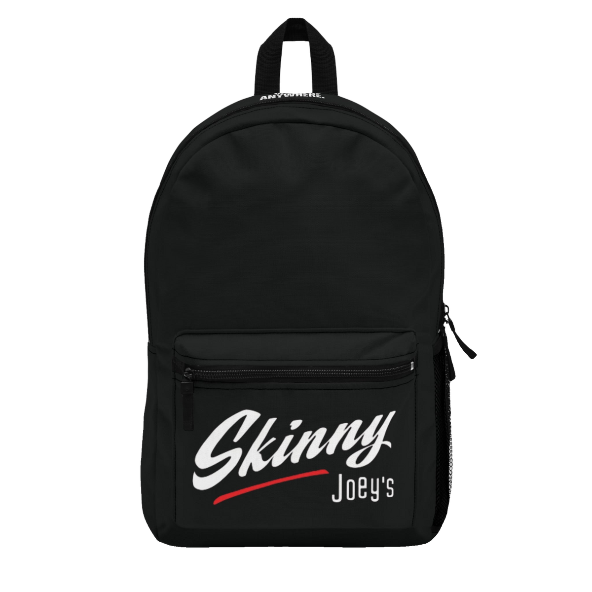 Skinny Joey's school backpack, The Skinny with Joey Merlino podcast merch