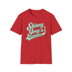 Skinny Joey's Cheesesteaks graphic tee in red, Italian American pride apparel