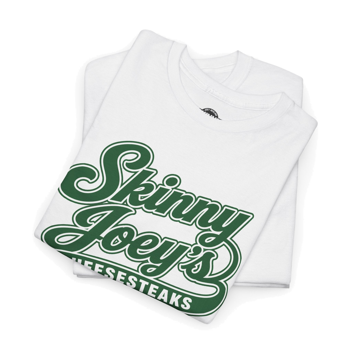 Skinny Joey's Cheesesteaks retro tee, The Skinny Podcast with Joey Merlino & Lil Snuff merch