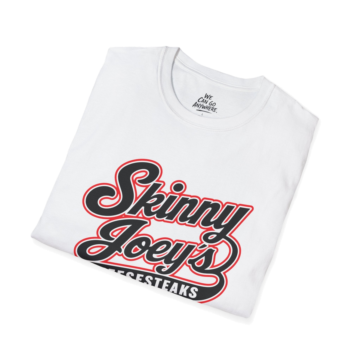 Rats Statement graphic tee in white, folded flat-lay, Philadelphia streetwear