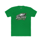 A green short-sleeve crewneck t-shirt featuring a large 'Skinny Joey's' eagle logo printed on the chest, displayed against a solid white background.