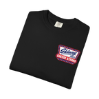 Skinny Joey's Cheesesteaks USA heavyweight tee in black, folded, South Philly